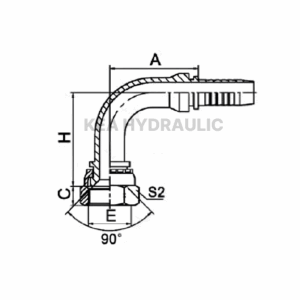 Фитинг SAE 90 градусов с гайкой