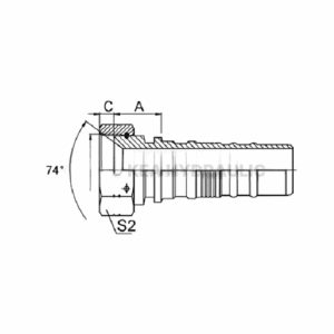 Фитинг JIC Interlock 0 градусов с гайкой